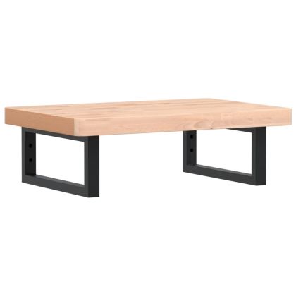 Стенен рафт за мивка, стомана и масивно дърво бук