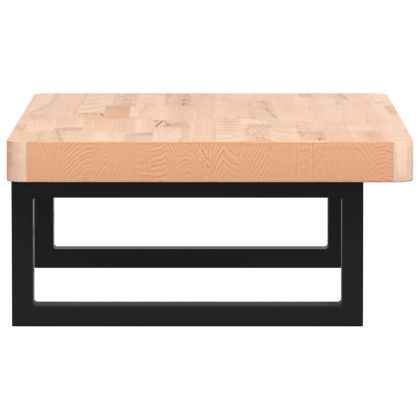 Стенен рафт за мивка, стомана и масивно дърво бук