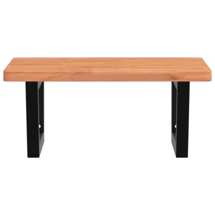 Стенен рафт за мивка, стомана и масивно дърво бук