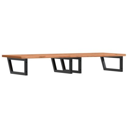 Стенен рафт за мивка, стомана и масивно дърво бук