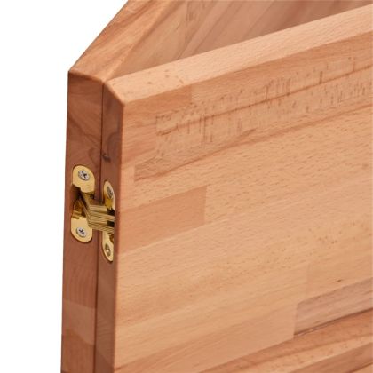 Стенен рафт за мивка, стомана и масивно дърво бук