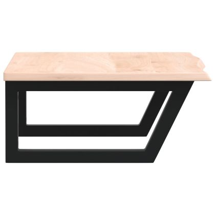 Стенен рафт за мивка, стомана и масивно дърво дъб