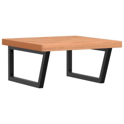 Стенен рафт за мивка, стомана и масивно дърво бук