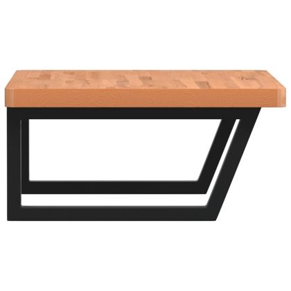 Стенен рафт за мивка, стомана и масивно дърво бук