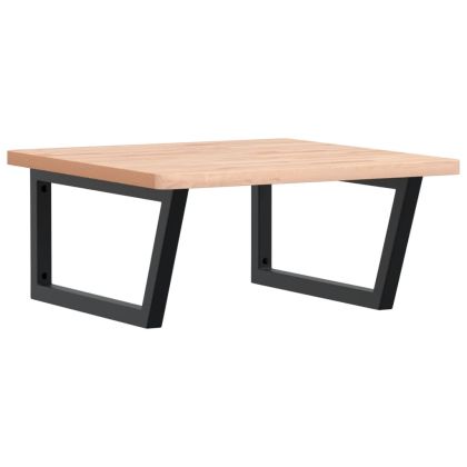 Стенен рафт за мивка, стомана и масивно дърво бук