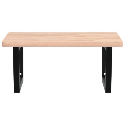 Стенен рафт за мивка, стомана и масивно дърво бук