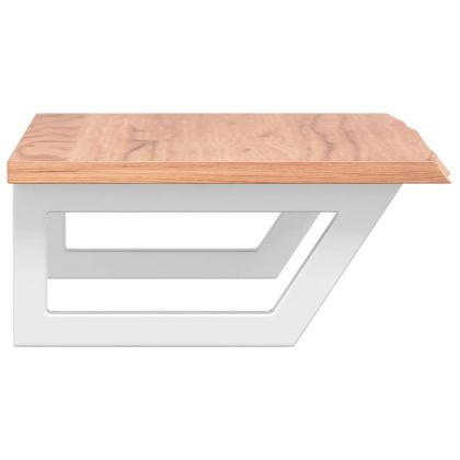 Стенен рафт за мивка, стомана и масивно дърво дъб