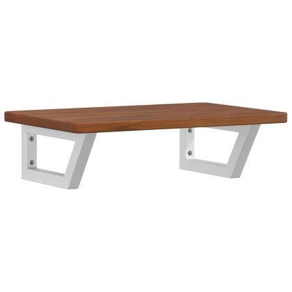 Стенен рафт за мивка, стомана и масивно дърво дъб