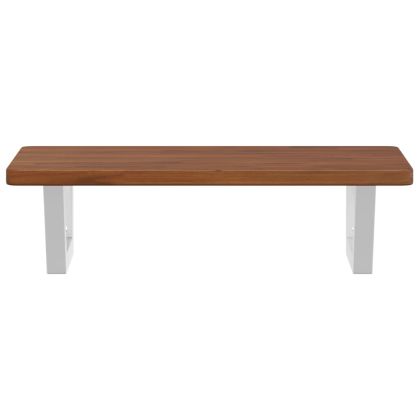 Стенен рафт за мивка, стомана и масивно дърво дъб