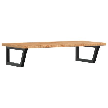 Стенен рафт за мивка, стомана и масивно дърво дъб