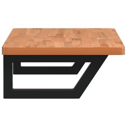 Стенен рафт за мивка, стомана и масивно дърво бук