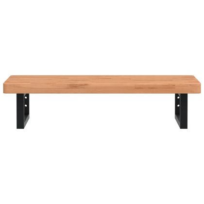 Стенен рафт за мивка, стомана и масивно дърво бук