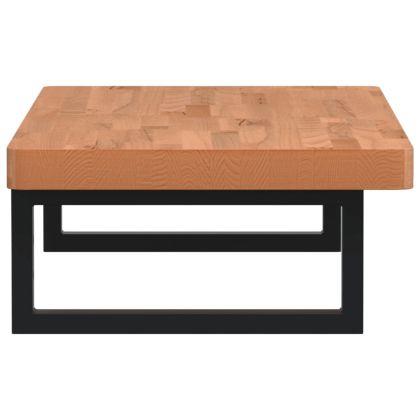 Стенен рафт за мивка, стомана и масивно дърво бук