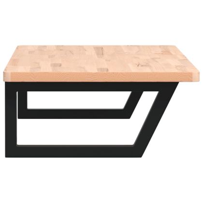 Стенен рафт за мивка, стомана и масивно дърво бук