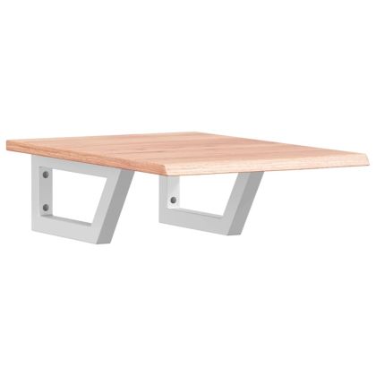 Стенен рафт за мивка, стомана и масивно дърво дъб