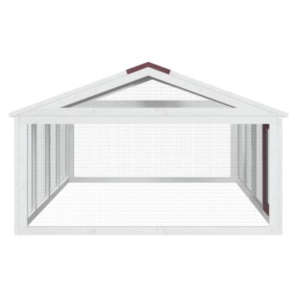 Кафез за открито, мока, 200x112,5x74 см, борово дърво масив