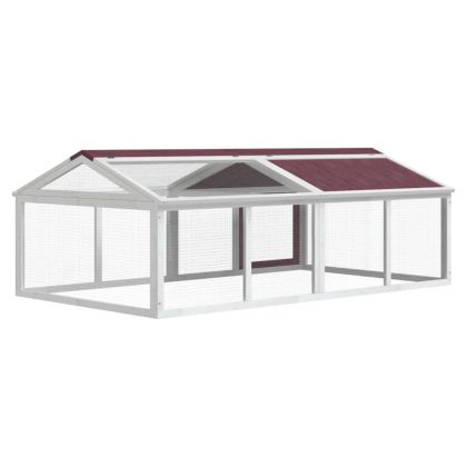 Кафез за открито, мока, 200x112,5x74 см, борово дърво масив