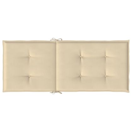 Възглавници за столове с облегалки 2 бр бежови 120x50x3 см плат