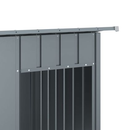 Кучешка къща с покрив, антрацит, 196x91x110 см, стомана