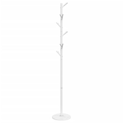 Закачалка за връхни дрехи бяла 175 см прахово боядисано желязо
