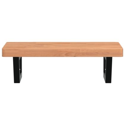 Стенен рафт за мивка, стомана и масивно дърво бук