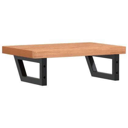 Стенен рафт за мивка, стомана и масивно дърво бук