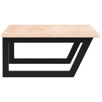 Стенен рафт за мивка, стомана и масивно дърво дъб