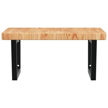 Стенен рафт за мивка, стомана и масивно дърво дъб