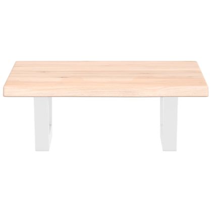 Стенен рафт за мивка, стомана и масивно дърво дъб