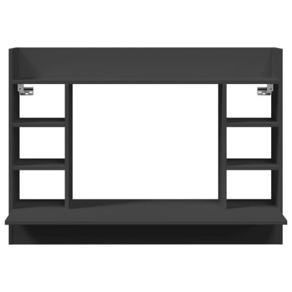 Бюро за стенен монтаж, черно, 105x48x75 см, инженерно дърво