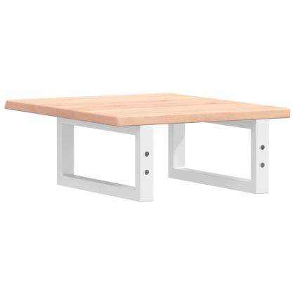 Стенен рафт за мивка, стомана и масивно дърво дъб