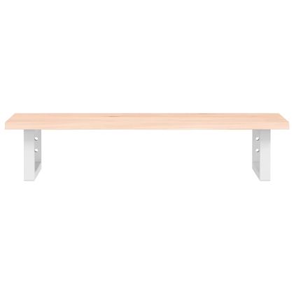 Стенен рафт за мивка, стомана и масивно дърво дъб