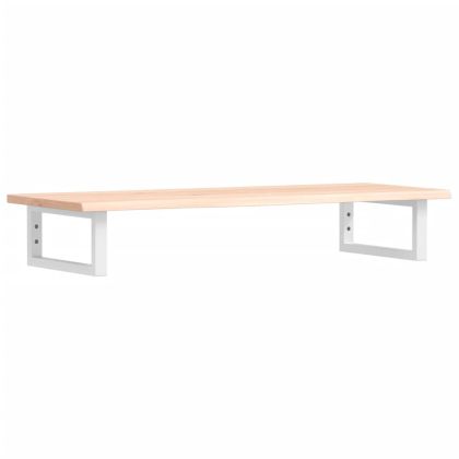 Стенен рафт за мивка, стомана и масивно дърво дъб