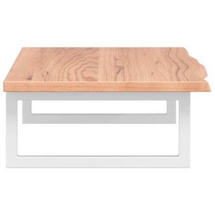 Стенен рафт за мивка, стомана и масивно дърво дъб