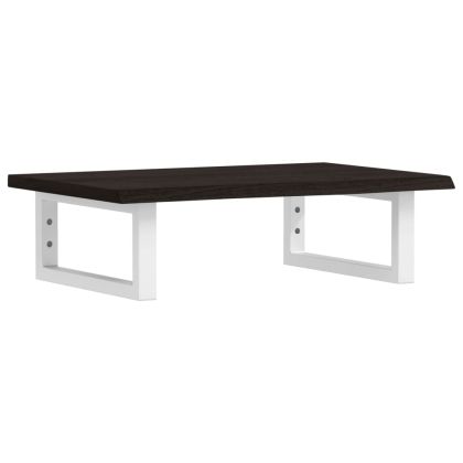 Стенен рафт за мивка, стомана и масивно дърво дъб