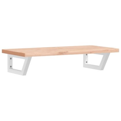 Стенен рафт за мивка, стомана и масивно дърво бук