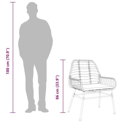 Градински комплект с възглавници 5 части кафяв полиратан стъкло