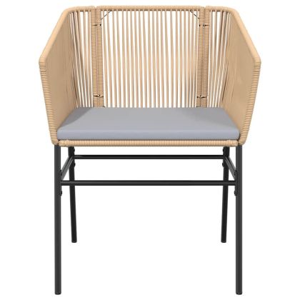 Градински комплект с възглавници 5 части кафяв полиратан стъкло