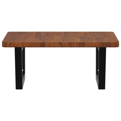 Стенен рафт за мивка, стомана и масивно дърво дъб