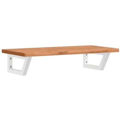 Стенен рафт за мивка, стомана и масивно дърво бук