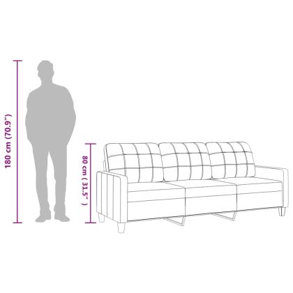 3-местен диван, виненочервен, 180 см, изкуствена кожа