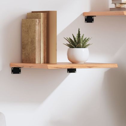 Стенен рафт светлокафяв 40x40x2 см обработен масивен дъб