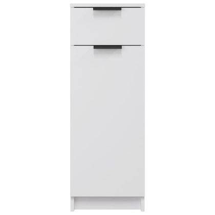 Шкаф за баня, бял, 32x33,5x90 см, инженерно дърво