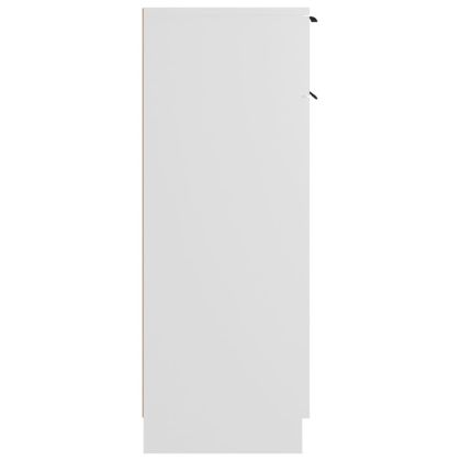 Шкаф за баня, бял, 32x33,5x90 см, инженерно дърво