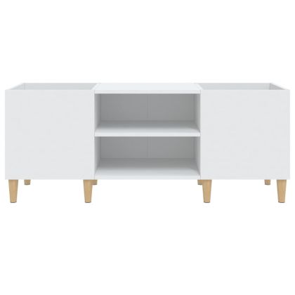 Шкаф за плочи, бял, 121x38x48 см, инженерно дърво