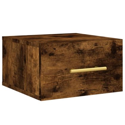 Нощно шкафче за стенен монтаж, опушен дъб, 35x35x20 см