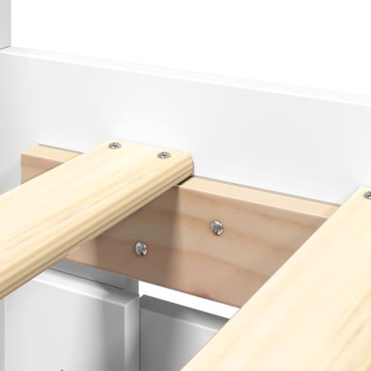 Рамка за легло с табла без матрак, бяла, 180x200 см