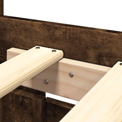 Рамка за легло с табла, опушен дъб, 180x200 см, инженерно дърво