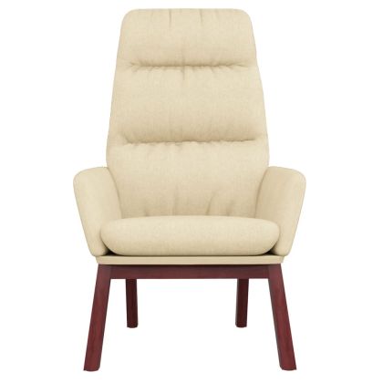 Релакс стол, кремав, текстил