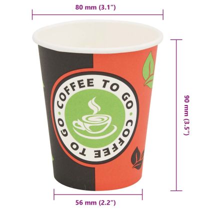 1000 бр картонени чаши за еднократна употреба, 240 мл (8 oz)